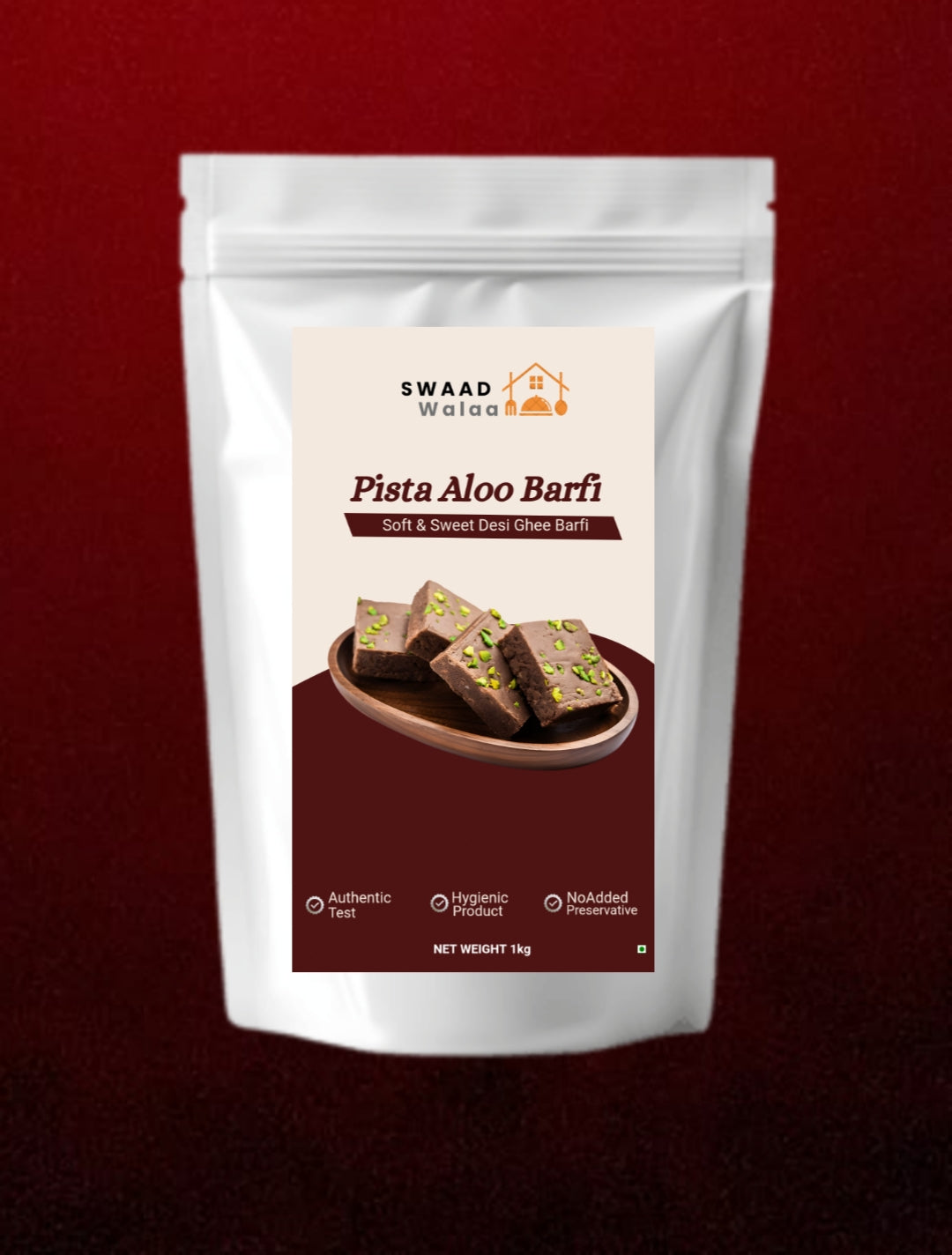 Pista Soft Aloo Barfi – Home made with Desi Ghee