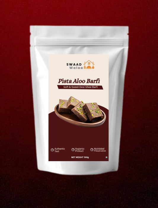 Pista Soft Aloo Barfi – Home made with Desi Ghee